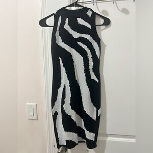 Cute Black and white zebra print tank pencil dress